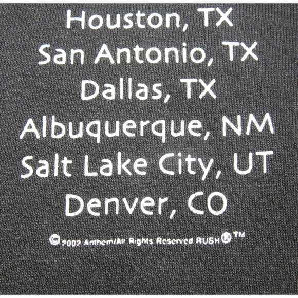 Vintage 2002 RUSH The Band Vapor Trails Tour Official Concert T-Shirt XL - Picture 6 of 7